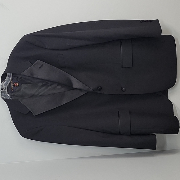 Tommy Hilfiger Black Tuxedo Suit 2 button Jacket 44L - Picture 1 of 12
